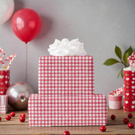 Baby's Cherry First Red Gingham Birthday ラッピングペーパー