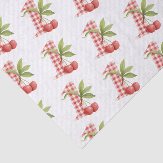 Baby's Cherry First Red Gingham Birthday 薄葉紙 (詳細)