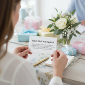 Baby's First Art Supplies Request Baby Shower エンクロージャーカード