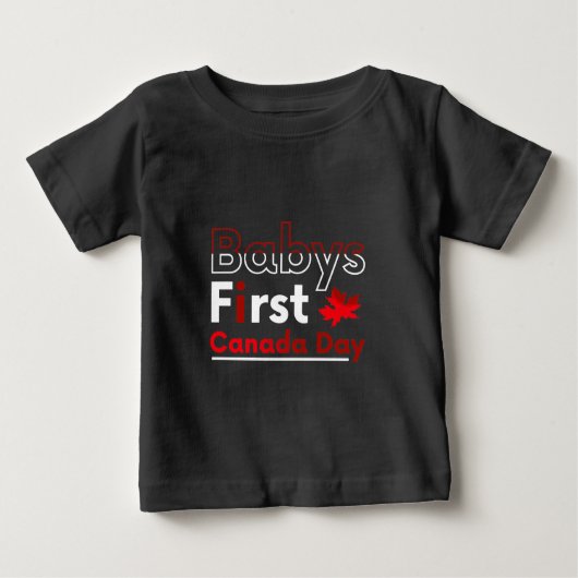 Babys first Canada day ベビーTシャツ (正面)