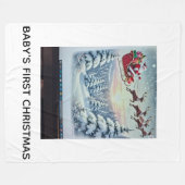 Baby's First Christmas フリースブランケット (正面(横))