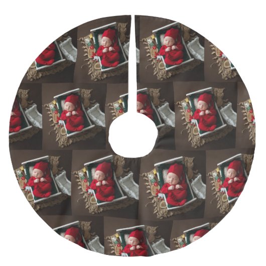 Baby's First Christmas ブラッシュドポリエステルツリースカート (正面)