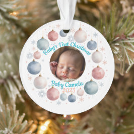 Baby's First Christmas 2025 Personalized Photo  オーナメント
