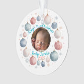 Baby's First Christmas 2025 Personalized Photo オーナメント (正面)
