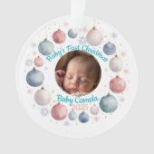 Baby's First Christmas 2025 Personalized Photo  オーナメント (正面)