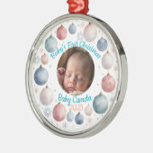 Baby's First Christmas 2025 Personalized Photo メタルオーナメント (左)