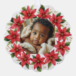 Baby's First Christmas 2025 Poinsettia Wreath  オーナメントカード