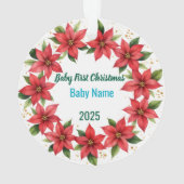 Baby's First Christmas 2025 Poinsettia Wreath  オーナメント (裏面)