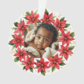 Baby's First Christmas 2025 Poinsettia Wreath  オーナメント (正面)