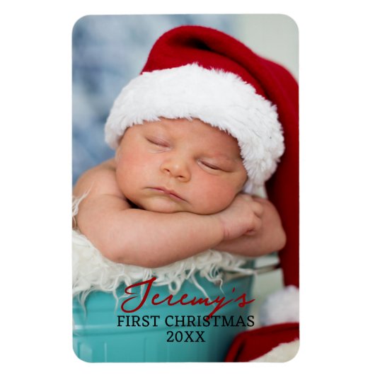 Baby's First Christmas 4x6 Photo Refrigerator マグネット (縦)