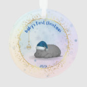 Baby's First Christmas - Acrylic Hippo Ornament オーナメント (裏面)