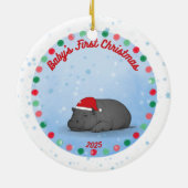 -Baby's First Christmas -Baby Hippo Ornament セラミックオーナメント (裏面)