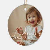 Baby's First Christmas Baby Photo Name セラミックオーナメント (左)