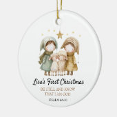 Baby's First Christmas Bible Verse Lamb Shepherd セラミックオーナメント (左)