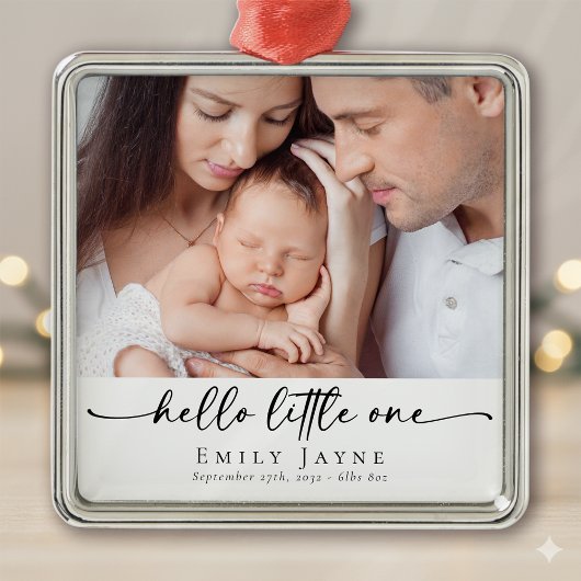 Baby's First Christmas Birth Announcement メタルオーナメント