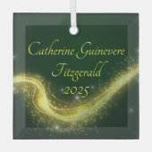 Baby's First Christmas Birth Detail Keepsake Gift ガラスオーナメント (正面)