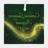 Baby's First Christmas Birth Detail Keepsake Gift ガラスオーナメント (裏面)