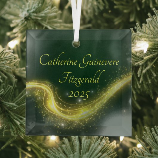 Baby's First Christmas Birth Detail Keepsake Gift ガラスオーナメント (インサイチュ)