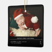 Babys First Christmas  Birth Stats Announcement セラミックオーナメント (左)