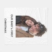 Baby's first Christmas Blanket フリースブランケット (正面(横))