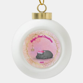 Baby's First Christmas - Ceramic Hippo Ornament セラミックボールオーナメント