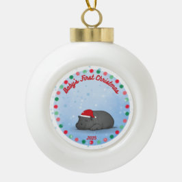 Baby's First Christmas - Ceramic Hippo Ornament セラミックボールオーナメント
