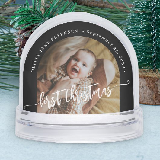 Baby's first Christmas custom 2 photo personalized