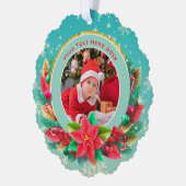 Baby's First Christmas Custom Name Photo Keepsake オーナメントカード (左)