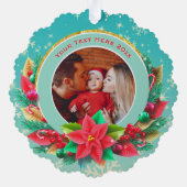 Baby's First Christmas Custom Name Photo Keepsake オーナメントカード (裏面)