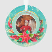 Baby's First Christmas Custom Name Photo Keepsake オーナメント (裏面)