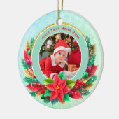 Baby's First Christmas Custom Name Photo Keepsake セラミックオーナメント (左)