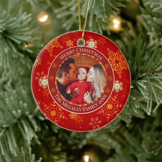 Baby's First Christmas Custom Name Photo Keepsake セラミックオーナメント (ツリー)