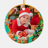 Baby's First Christmas Custom Name Photo Keepsake セラミックオーナメント (正面)