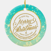 Baby's First Christmas Custom Name Photo Keepsake セラミックオーナメント (裏面)