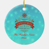 Baby's First Christmas Custom Name Photo Keepsake セラミックオーナメント (裏面)