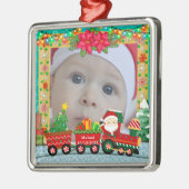 Baby's First Christmas Custom Name Photo Keepsake メタルオーナメント (左)