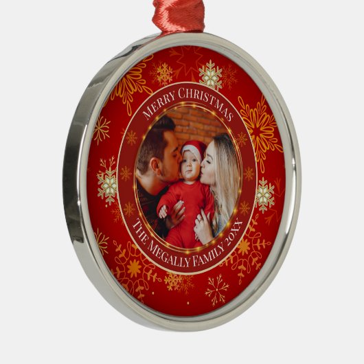 Baby's First Christmas Custom Name Photo Keepsake メタルオーナメント (右)