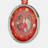 Baby's First Christmas Custom Name Photo Keepsake メタルオーナメント (左)