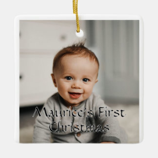 Baby's first Christmas Customizable Photo Ornament セラミックオーナメント