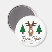 Baby's First Christmas Cute Reindeer Magnet マグネット (正面/裏面)