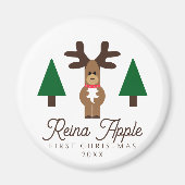 Baby's First Christmas Cute Reindeer Magnet マグネット (正面)