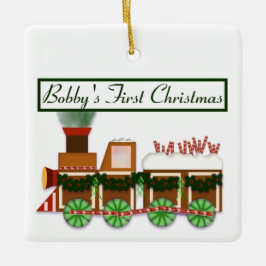 Baby's First Christmas, Gingerbread & Candy Train セラミックオーナメント