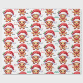 Baby's First Christmas Gingerbread Cookie Add Name ラッピングペーパー (フラット)