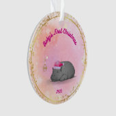 Baby's First Christmas-Hippo Ornament-Customizable オーナメント (正面)