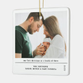 Babys First Christmas Joyful Birth Announcement セラミックオーナメント (左)