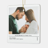 Babys First Christmas Joyful Birth Announcement セラミックオーナメント (左)