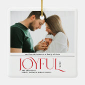 Babys First Christmas Joyful Birth Announcement セラミックオーナメント (裏面)