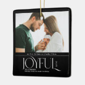 Babys First Christmas Joyful Birth Announcement セラミックオーナメント (左)