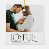Babys First Christmas Joyful Birth Announcement セラミックオーナメント (裏面)