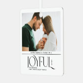 Babys First Christmas Joyful Birth Announcement メタルオーナメント (正面左)